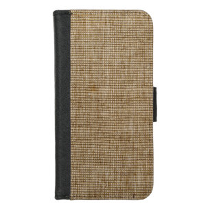 Rustic Burlap Nature Pattern iPhone Wallet Case