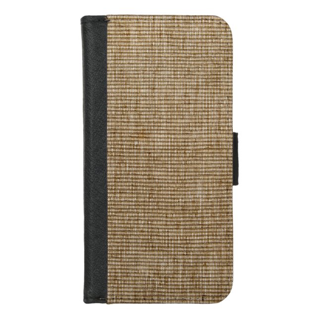 Rustic Burlap Nature Pattern iPhone Wallet Case (Front)