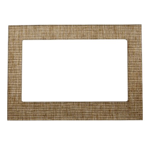 rustic burlap nature pattern magnetic frame