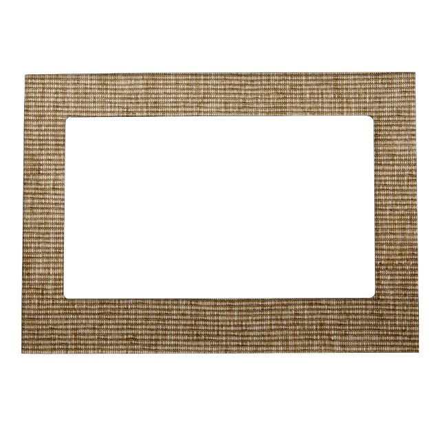 rustic burlap nature pattern magnetic frame (Front)