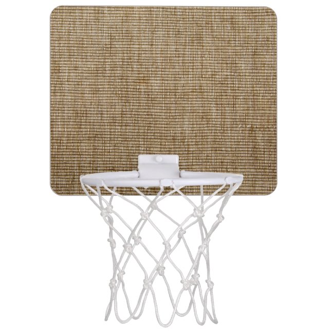 Rustic Burlap Nature Pattern Mini Basketball Hoop  (Front)