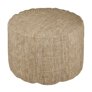 Rustic Burlap Nature Pattern Pouf – Farmhouse