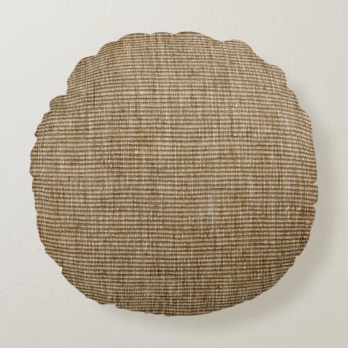 rustic burlap nature pattern round pillow