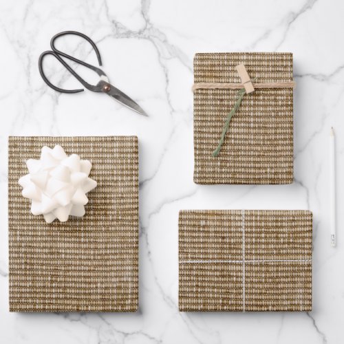 rustic burlap nature pattern wrapping paper sheets