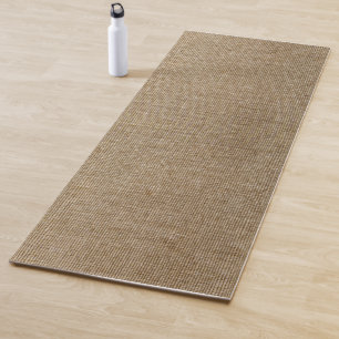 Rustic Burlap Nature Pattern Yoga Mat – Farmhouse