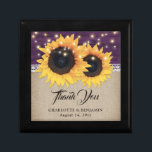 Rustic Burlap Purple Sunflower Wedding Gift Box<br><div class="desc">Personalize this purple floral gift box inspired by sunflowers to create a beautiful wedding ring box/memorial/bridal shower or wedding gift box,  for instance.</div>