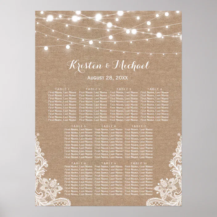 Navy Blue Burlap Lace No Seating Plan Sit Together Personalised Wedding Sign 