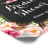 Rustic Burlap Stripes Floral Bridal Shower Sign (Corner)