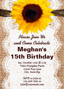 sunflower birthday invitations zazzle
