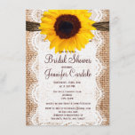 Rustic Burlap Sunflower Bridal Shower Invitations