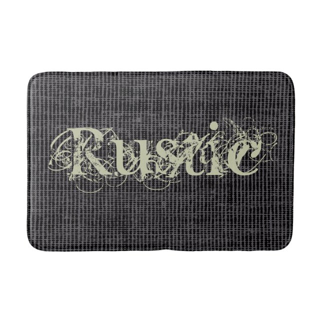 Rustic Burlap Texture Personalized Type Bath Mat (Front)