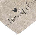 Rustic Burlap Thankful Thanksgiving Farmhouse Short Table Runner