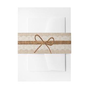 Rustic Burlap Twine Country Wedding Invitation Belly Band by My_Wedding_Bliss at Zazzle