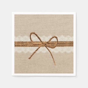 Rustic Burlap Twine Country Wedding Napkins by My_Wedding_Bliss at Zazzle