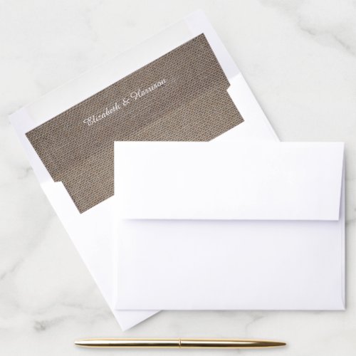 Rustic Burlap Wedding Envelope Liner