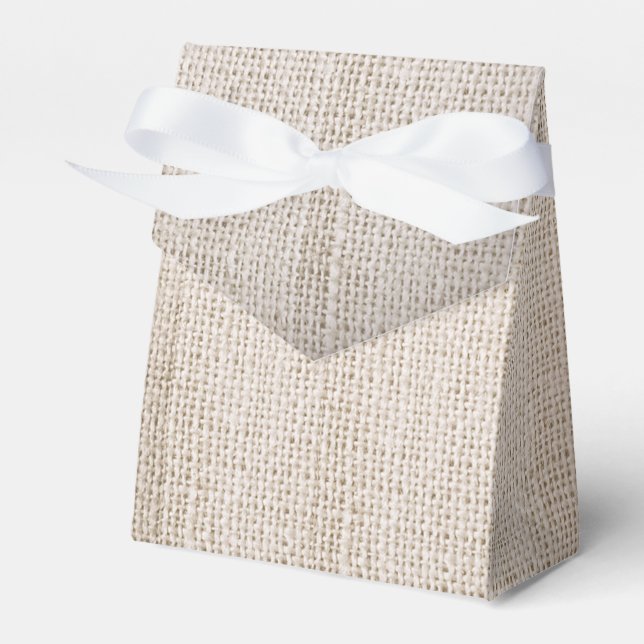 rustic burlap wedding favor boxes (Front Side)