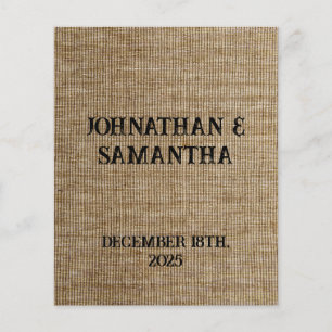 Rustic Burlap Wedding Flyer   Personalized Nature 