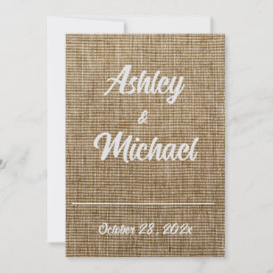 Rustic Burlap Wedding Invitation • Botanical 