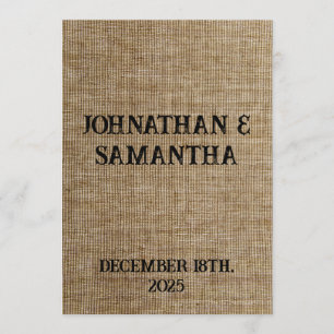 Rustic Burlap Wedding Program – Personalized