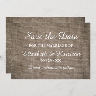 Rustic Burlap Wedding Save The Date