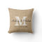 Rustic Burlap White Monogram Wedding Keepsake