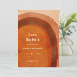 Rustic Burnt Orange Arch Modern Wedding Save The Date
