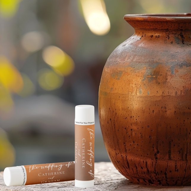 Rustic Burnt Orange Autumn Bohemian Wedding Favor Lip Balm (Creator Uploaded)