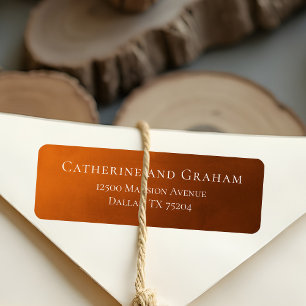 Rustic Burnt Orange Autumn Wedding Return Address Label