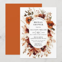 Rustic Burnt Orange Burgundy Fall Bridal Shower