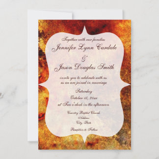 Rustic Burnt Orange Marbled Wedding Invitations