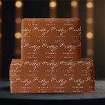 Rustic Burnt Orange Personalized Autumn Wedding Wrapping Paper<br><div class="desc">Follow the autumn trend of earthy tones with our burnt orange to brown gradient fall wedding wrapping paper. Simple custom white typography on a rustic gift wrap for a minimalist look. Add your names over the bohemian hues reminiscent of terracotta clay highlight your elegant calligraphy on this trendy color fade...</div>