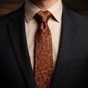 Rustic Burnt Orange Speckle Neck Tie