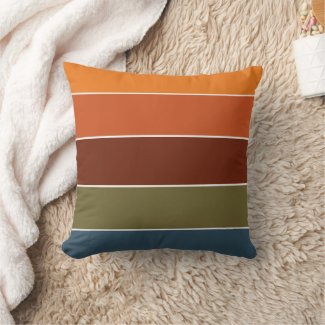 Rustic Burnt Orange Stripes Thanksgiving Fall