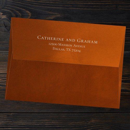 Rustic Burnt Orange Vintage Autumn Wedding Envelope