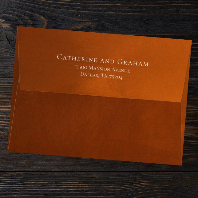 Rustic Burnt Orange Vintage Autumn Wedding Envelope (Creator Uploaded)