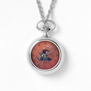 Rustic Burnt Orange Vintage Witch Necklace Ewatch