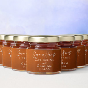 Rustic Burnt Orange Wedding Love is Sweet Custom Honey Jar Favors