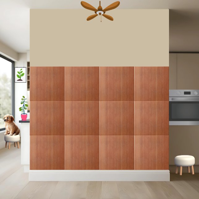 Rustic Burnt Orange Wood Texture Ceramic Tile (Creator Uploaded)