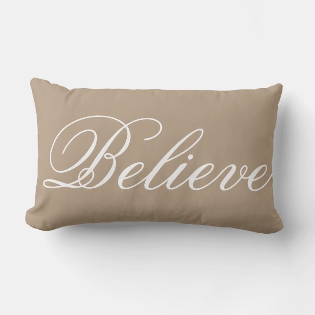 Rustic Burp Christmas Believe Holiday Lumbar Pillow (Front)