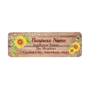 Rustic Business Floral Sunflower Address Label