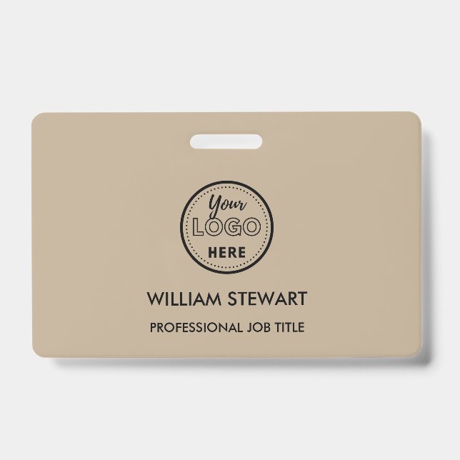 Rustic Business Logo Company Employee Staff Badge (Front)