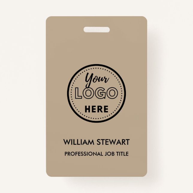 Rustic Business Logo Company Employee Staff Badge (Front)