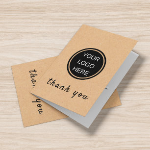 Rustic Business Logo Typography  Letterpress Thank You Card