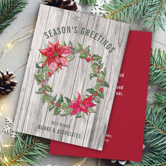 Rustic Business Season's Greetings Personalized Holiday Card (Rustic Business Season's Greetings Personalized Holiday Card)