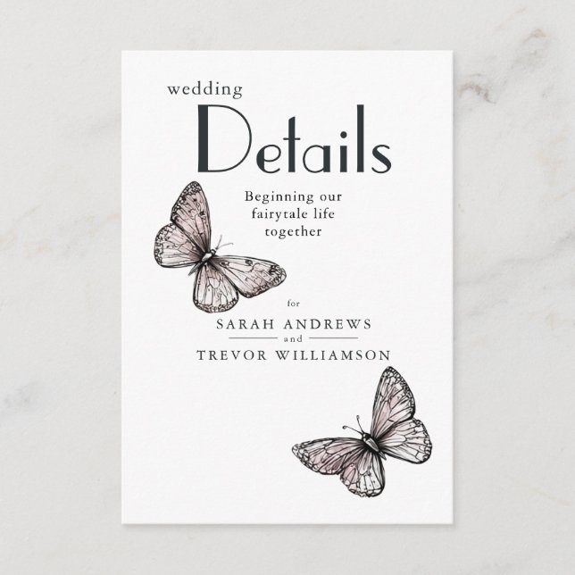 Rustic Butterflies Sketch Blush  Enclosure Card (Front)