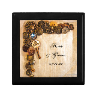 Rustic Buttons Wedding Gift Box
