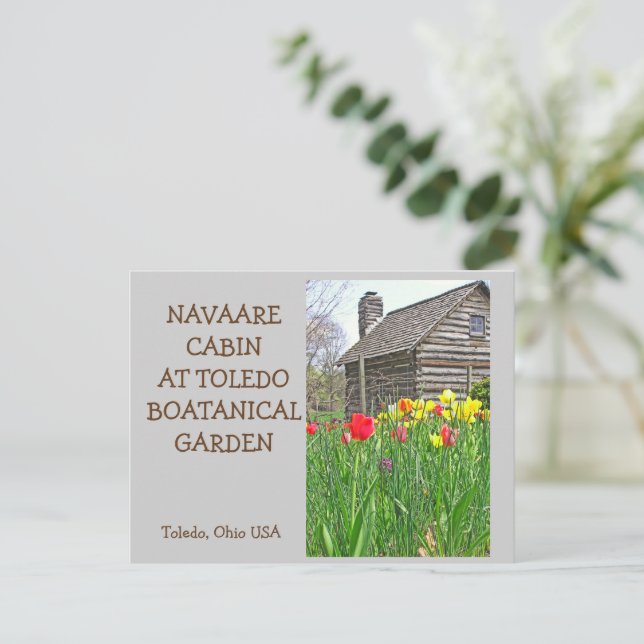 Rustic Cabin At Toledo Botanical Gardens Postcard (Standing Front)