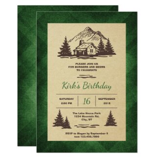 Rustic Cabin Birthday Party Invitation