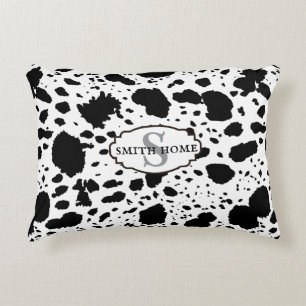 Rustic Cabin Cowhide Print Cozy Farmhouse Accent Pillow