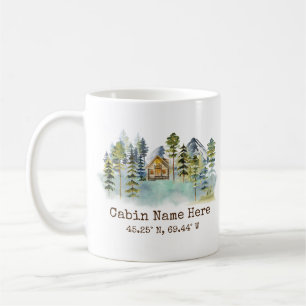 Rustic Cabin Custom Coordinates Pinery Mountain Coffee Mug